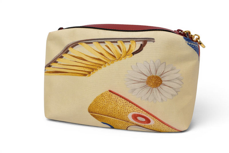 フェラガモ 未使用 ヴィンテージ コスメポーチ/トラベルポーチ Salvatore Ferragamo キャンバス/レザー レッド HE22 3081【中古】