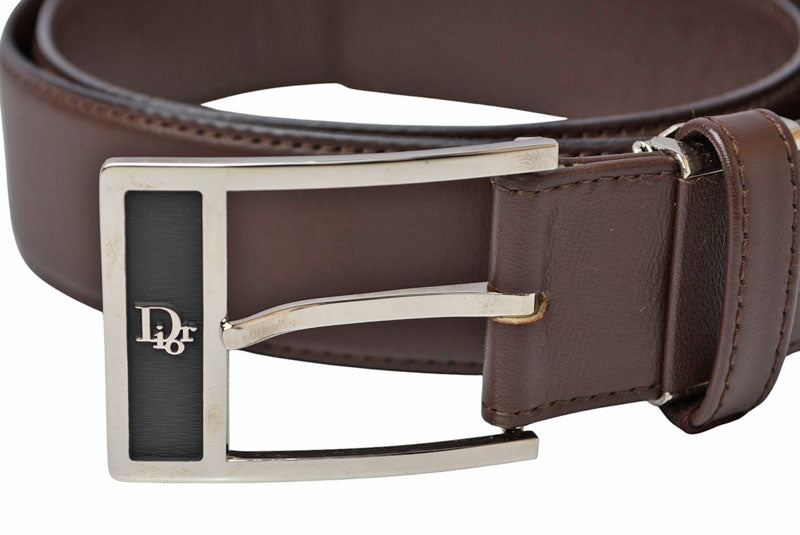 クリスチャンディオール Christian Dior ベルト リバーシブル フリーサイズ レザー ブラウン メンズ【中古】