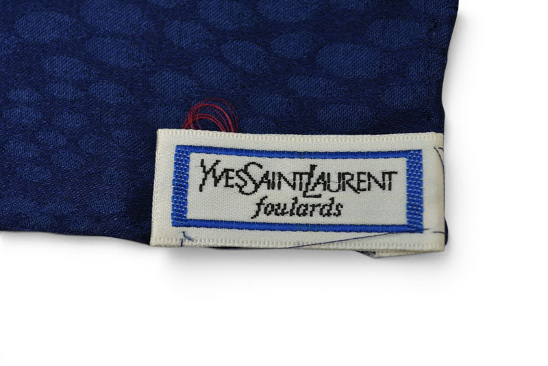 イヴサンローラン YSL スカーフ Yves Saint Laurent ヴィンテージ ペイズリー柄 ネイビーマルチ【中古】