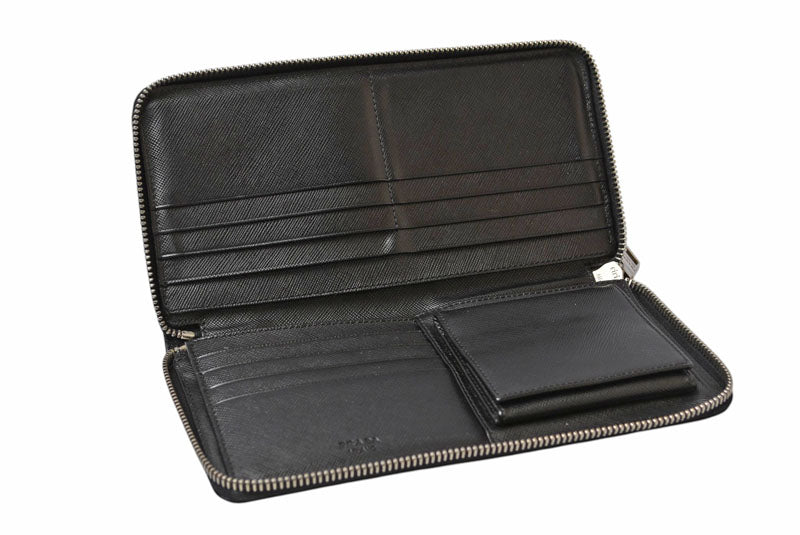 プラダ 財布 PRADA 長財布/ラウンドファスナー 2M1264 SAFFIANO/サフィアノ ブラック【中古】
