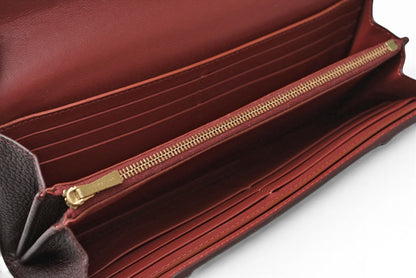 セリーヌ 財布 CELINE 長財布/ラージフラップ マルチファンクション ワイン 101673AFE.28WN【中古】