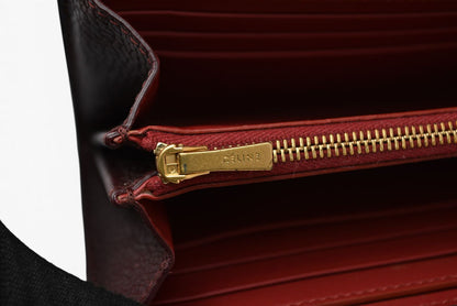 セリーヌ 財布 CELINE 長財布/ラージフラップ マルチファンクション ワイン 101673AFE.28WN【中古】