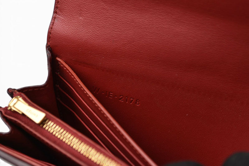 セリーヌ 財布 CELINE 長財布/ラージフラップ マルチファンクション ワイン 101673AFE.28WN【中古】
