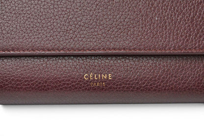 セリーヌ 財布 CELINE 長財布/ラージフラップ マルチファンクション ワイン 101673AFE.28WN【中古】