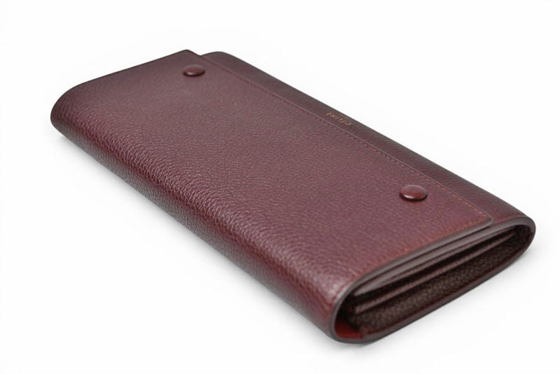 セリーヌ 財布 CELINE 長財布/ラージフラップ マルチファンクション ワイン 101673AFE.28WN【中古】
