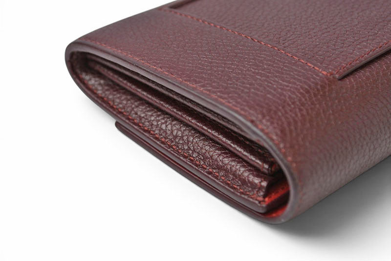 セリーヌ 財布 CELINE 長財布/ラージフラップ マルチファンクション ワイン 101673AFE.28WN【中古】