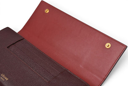 セリーヌ 財布 CELINE 長財布/ラージフラップ マルチファンクション ワイン 101673AFE.28WN【中古】