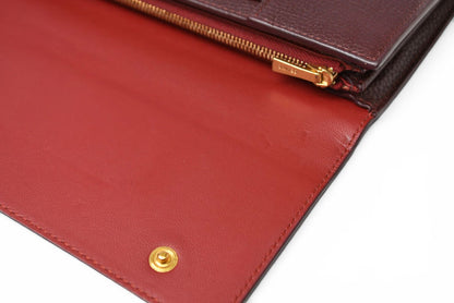 セリーヌ 財布 CELINE 長財布/ラージフラップ マルチファンクション ワイン 101673AFE.28WN【中古】