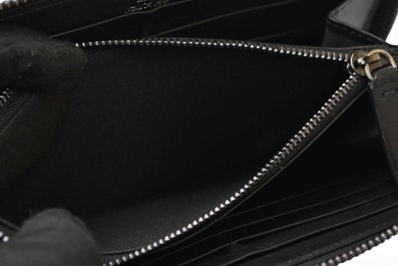 ジミーチュウ 財布/ラウンドファスナー JIMMY CHOO 長財布 レザー スタースタッズ ブラック【中古】