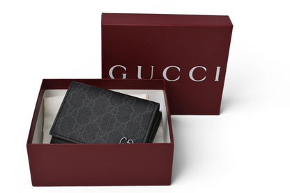 グッチ 未使用 ミニ財布/三つ折り GGディテール GUCCI 折財布 GGスプリーム 769225 ブラック/グレー【中古】