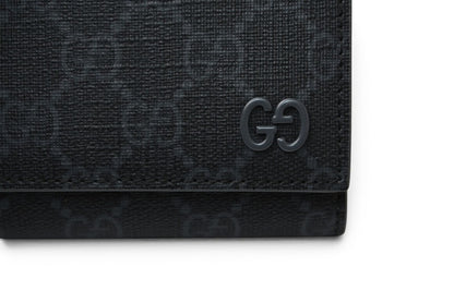グッチ 未使用 ミニ財布/三つ折り GGディテール GUCCI 折財布 GGスプリーム 769225 ブラック/グレー【中古】