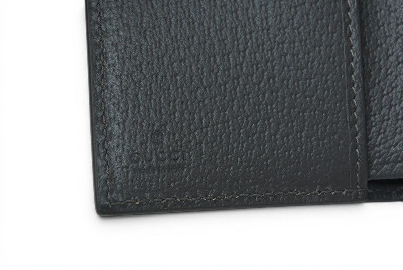 グッチ 未使用 ミニ財布/三つ折り GGディテール GUCCI 折財布 GGスプリーム 769225 ブラック/グレー【中古】