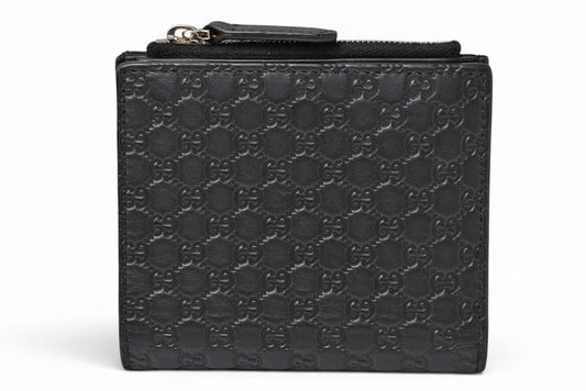 グッチ アウトレット 未使用 ミニ財布/折財布 GUCCI 財布 マイクログッチシマ ブラック 544475【中古】