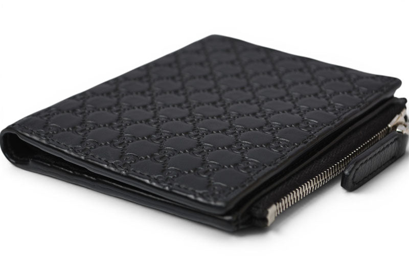 グッチ アウトレット 未使用 ミニ財布/折財布 GUCCI 財布 マイクログッチシマ ブラック 544475【中古】