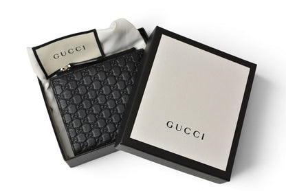グッチ アウトレット 未使用 ミニ財布/折財布 GUCCI 財布 マイクログッチシマ ブラック 544475【中古】