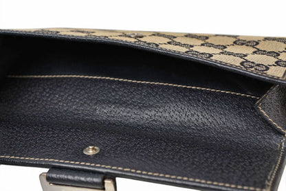 グッチ 財布 GUCCI 長財布 GGキャンバス GGネイビー/ベージュ シェリーライン 146206 【中古】