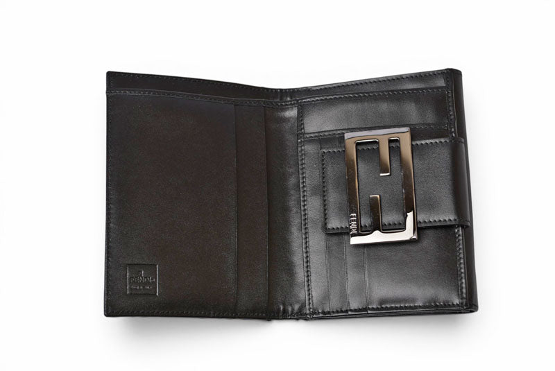 フェンディ 財布/二つ折 FENDI 折財布 8M0035 ZUCCA/ズッカ柄 ブラック【中古】