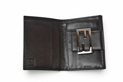 フェンディ 財布/二つ折 FENDI 折財布 8M0035 ZUCCA/ズッカ柄 ブラック【中古】