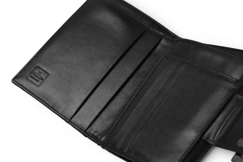フェンディ 財布/二つ折 FENDI 折財布 8M0035 ZUCCA/ズッカ柄 ブラック【中古】