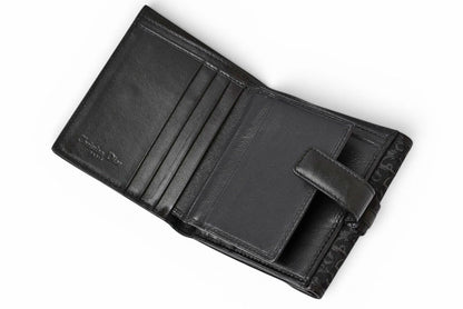クリスチャンディオール 三つ折り財布 Christian Dior 折財布 トロッター ジャガード ブラック ヴィンテージ オールド【中古】