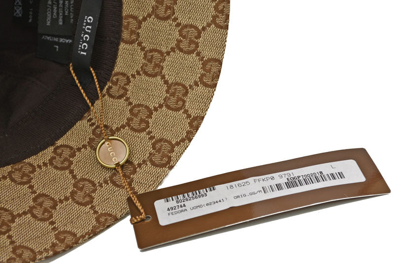 グッチ 未使用 ハット/帽子 GUCCI GGキャンバス バケットハット ベージュ 181625 FFKP0 9791 Lサイズ/約59cm【中古】