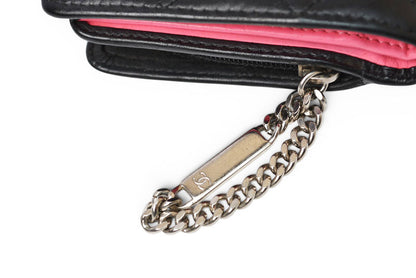 シャネル 財布/二つ折 CHANEL 折財布 カンボン ファスナー付 A50080 ブラック/ブラック【中古】