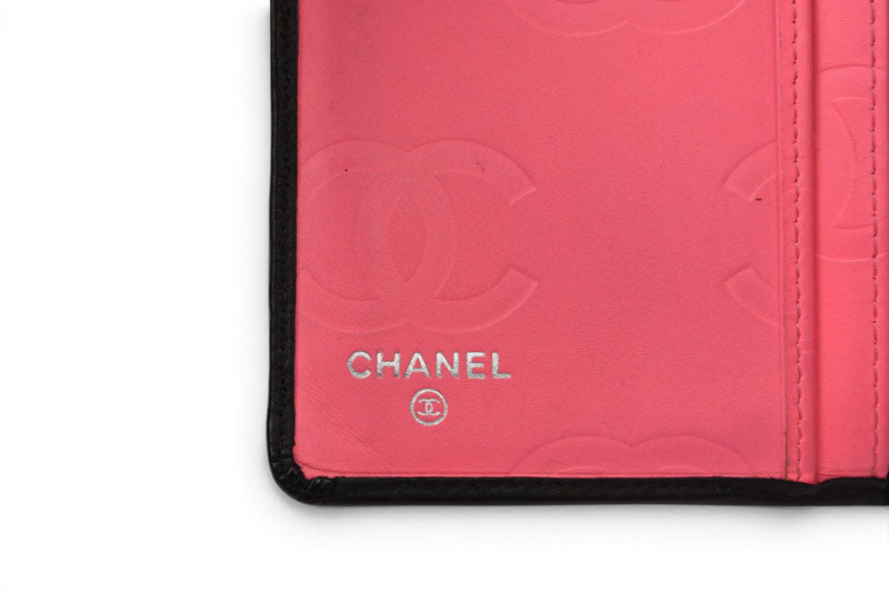 シャネル 財布/二つ折 CHANEL 折財布 カンボン ファスナー付 A50080 ブラック/ブラック【中古】