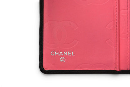 シャネル 財布/二つ折 CHANEL 折財布 カンボン ファスナー付 A50080 ブラック/ブラック【中古】