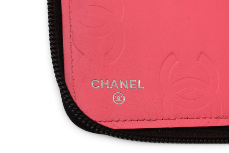シャネル 財布/マルチウォレット CHANEL 長財布 カンボン ファスナー式 ブラック/ブラック【中古】