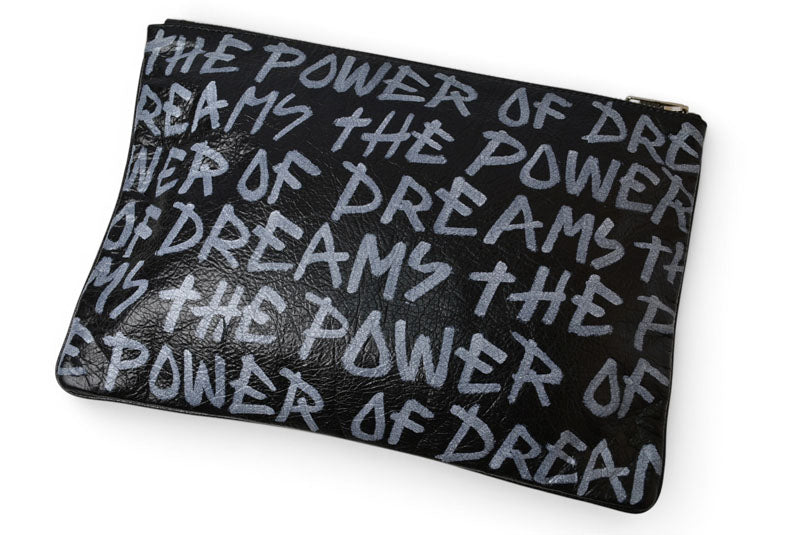 バレンシアガ クラッチバッグ/セカンドバッグ BALENCIAGA Graffiti Leather/グラフィティ レザー ブラック 535532【中古】