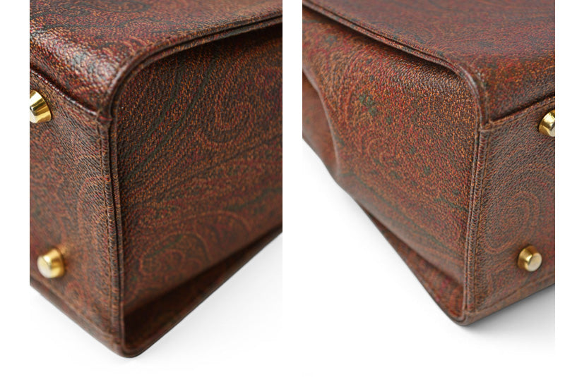 エトロ 2wayバッグ/ストラップ付 ETROバッグ ヴィンテージ ペイズリー柄 ブラウン【中古】