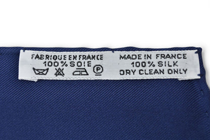 エルメス カレ90 スカーフ 冬の郵便馬車/L'Hiver en Poste ヴィンテージ スカーフ ネイビー/ホワイト レディース【中古】