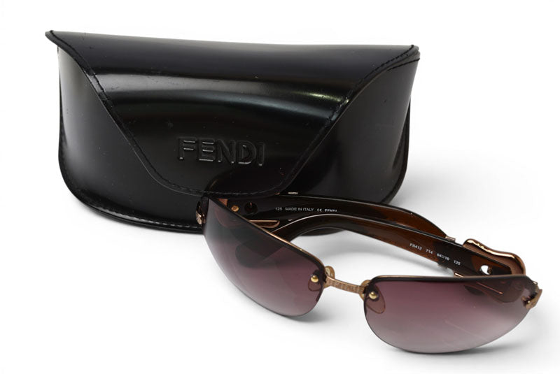 フェンディ サングラス/アイウェア FENDI ブラウン/スモークグラデーション FS412 64□16 レディース【中古】
