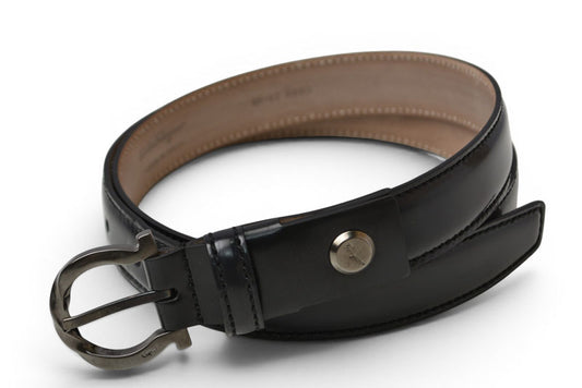サルヴァトーレフェラガモ ベルト レザー Salvatore Ferragamo リバーシブル ブラック/チャコール サイズ85【中古】