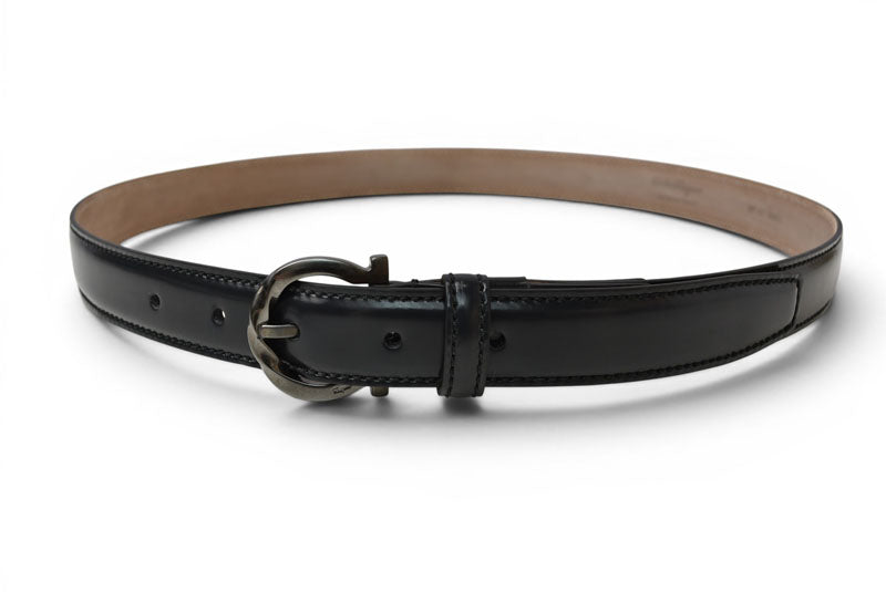 サルヴァトーレフェラガモ ベルト レザー Salvatore Ferragamo リバーシブル ブラック/チャコール サイズ85【中古】
