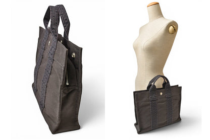 エルメス トートバッグ HERMES エールラインPM バッグ キャンバス グレー【中古】