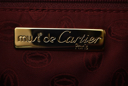 カルティエ クラッチバッグ マストライン Cartier ヴィンテージ メンズバッグ レザー ボルドー【中古】
