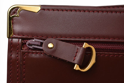 カルティエ クラッチバッグ マストライン Cartier ヴィンテージ メンズバッグ レザー ボルドー【中古】