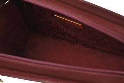 カルティエ クラッチバッグ マストライン Cartier ヴィンテージ メンズバッグ レザー ボルドー【中古】