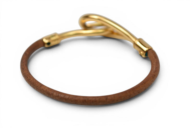 エルメス バングル/ブレスレット HERMES ジャンボブレス チョーカー ブラウン ゴールド金具【中古】