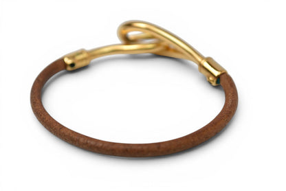 エルメス バングル/ブレスレット HERMES ジャンボブレス チョーカー ブラウン ゴールド金具【中古】