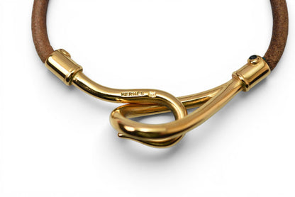 エルメス バングル/ブレスレット HERMES ジャンボブレス チョーカー ブラウン ゴールド金具【中古】