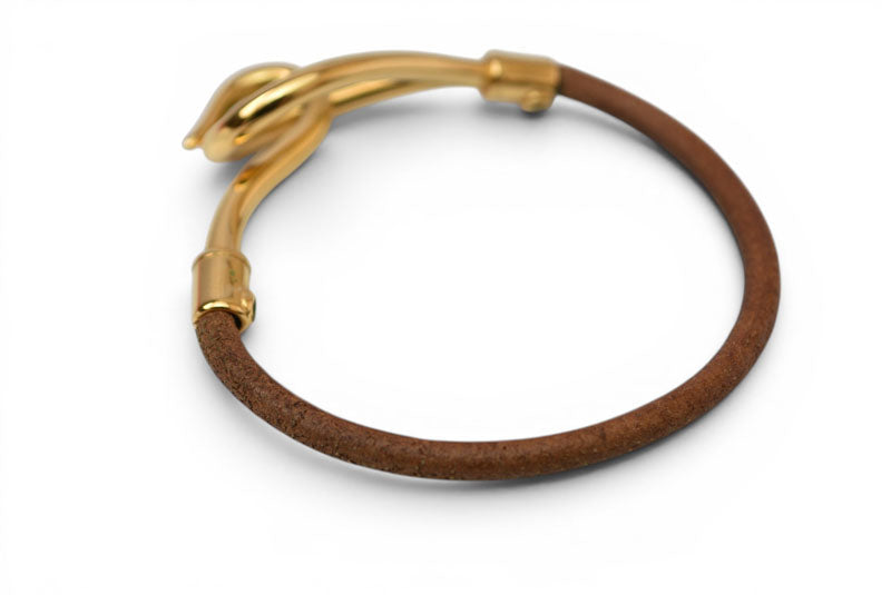 エルメス バングル/ブレスレット HERMES ジャンボブレス チョーカー ブラウン ゴールド金具【中古】