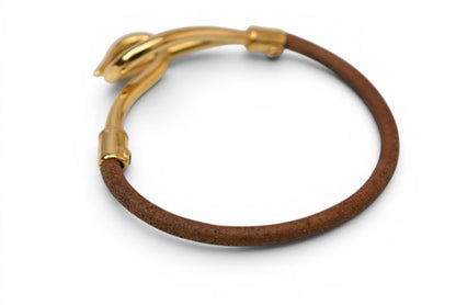 エルメス バングル/ブレスレット HERMES ジャンボブレス チョーカー ブラウン ゴールド金具【中古】
