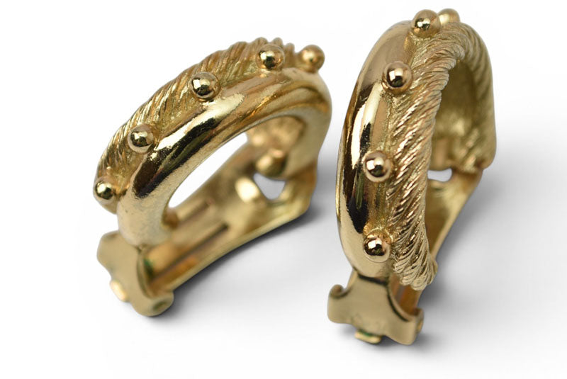 クリスチャンディオール イヤリング Christian Dior ヴィンテージ アクセサリー ツイルフープ ゴールド【中古】
