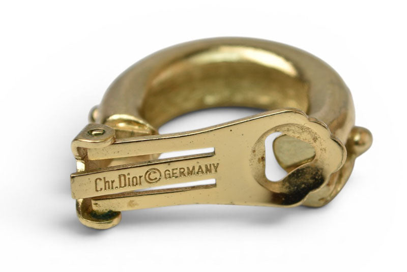 クリスチャンディオール イヤリング Christian Dior ヴィンテージ アクセサリー ツイルフープ ゴールド【中古】