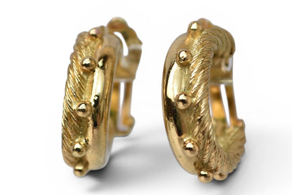クリスチャンディオール イヤリング Christian Dior ヴィンテージ アクセサリー ツイルフープ ゴールド【中古】