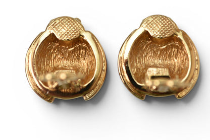 クリスチャンディオール イヤリング Christian Dior ヴィンテージ アクセサリー ラインストーン テントウムシ レッド/ゴールド【中古】