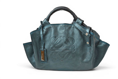 ロエベ ハンドバッグ LOEWE ナッパ アイレ バッグ シープスキン メタリックグリーン【中古】