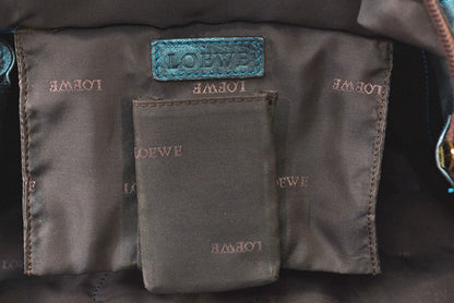 ロエベ ハンドバッグ LOEWE ナッパ アイレ バッグ シープスキン メタリックグリーン【中古】